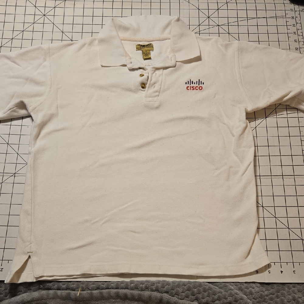 Cisco Classic White Polo Shirt for Men Small: B